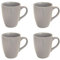 Hodge and Hodge Set of 4 Stoneware Ceramic Mugs Coffee Tea Cups Kitchen Home Drinkware, Light Grey 12oz