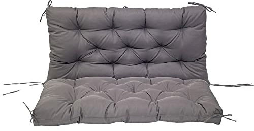 Wrought Iron Chair Cushions, 2/3 Seater Thicken 4 Outdoor Loveseat Cushions with Ties,for Porch Garden Furniture Patio Lounger