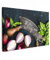 MuchoWow© Impression sur Toile Decoration Murale Peinture 60x40 cm Tableaux Decoratifs Muraux Déco Chambre Tableau Salon Légumes - Herbes - Couteau à berceau - Oignon - Epices - Rustique
