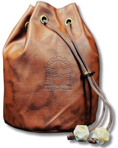 Sage's Portal Dice Bag, DND Dice Pouch, Drawstring Dice Bag Spotted PU Leather, Perfect for Dice, Accesories, Cosmetics, Jewelry