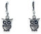 Platinierte Halloween Ohrringe mit Antik Silber Eule Anhänger - Frauen Ohrringe Perfekt für Geschenk - Platin Eule