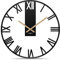 Cander Berlin NIKANOR XXL Vintage-Wanduhr lautlos 60 cm Metall Holzzeiger ohne Tickgeräusche groß modern schwarz Wohnzimmer Küche