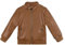 Volunboy Kinder Lederjacke aus Kunstleder, Jungen Motorrad Lederimitat Mantel Jacke Stehkragen Bikerjacke mit Nieten(Braune Niete,5-6 Jahre,Größe 120)