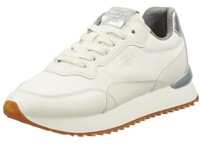 GANT FOOTWEAR Damen BEVINDA Sneaker, Off White/Silver, 41 EU