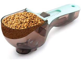 Culacos Cuchara de comida para perros, taza medidora ajustable de comida para mascotas, 1/2 taza, 1/3 taza, 1/4 taza/30 ~ 130 ml