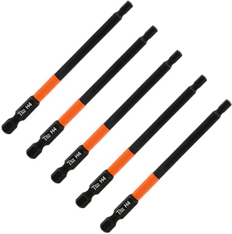 5 Pcs Screwdriver Driver Bits Set, Hex Electric Screw Anti Slip Drill Bits for Power Tools Hand Screwdrivers, 4mm x 100mm