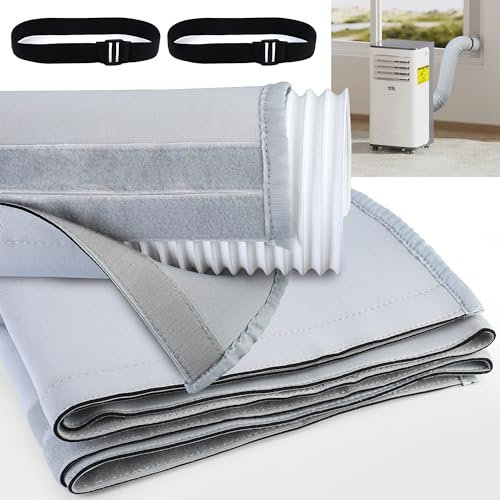 Air Conditioner Hose Cover Wrap Portable AC Hose Cover Wrap with Elastic Band Sleeve Insulated Air Conditioner Covers for Portable AC for 5 and 5.9 Diameter Exhaust Hoses, Gray