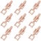 SUNNYCLUE 1 BOX 9PCS 20mm Brass Fold Over Clasps Rose Gold Bracelet Extender Clasp Metal Necklace Extension Clasps Fastener Foldover Clasps for jewellery Making Bracelets Necklaces Women Diy Crafts