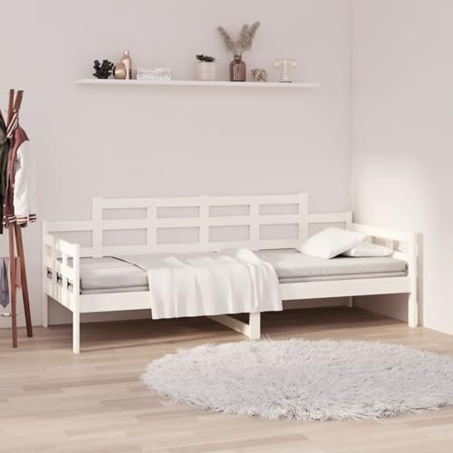 Gecheer Tagesbett Sofa Bett Gästebett Bettrahmen Schlafsofas Bettsofa Bettgestell Bettcouch Schlafcouch Bettsofa Polstersofa Loungesofa Sofabett 90 x 200 cm (B x L),Massives Kiefernholz, Sperrholz