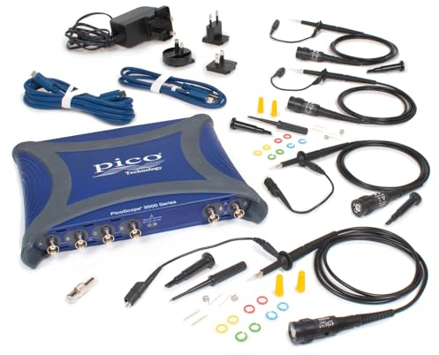 Digitales Oszilloskop 4 Kanal PicoScope 3000E 350 und 500 MHz Tragbares professionelles Oszilloskop-Kit USB PC mit 4 Kanälen und PS7 Software (PQ349)