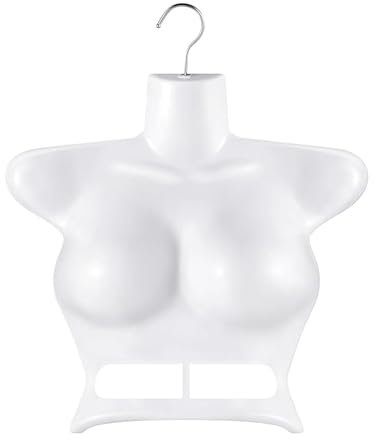 predolo Hängende Schaufensterpuppe, Torso, Weibliche Schaufensterpuppe, Kleiderbügel, Halbkörper Display, Kleiderständer, Kleiderform für Märkte, Einkaufszent, Weiß