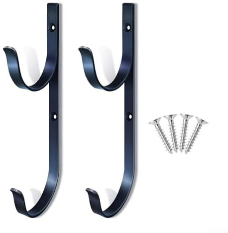 Confezione da 2 ganci per asta da piscina, ganci per asta per piscina, organizer per esterni, accessori per attrezzature da piscina (nero)