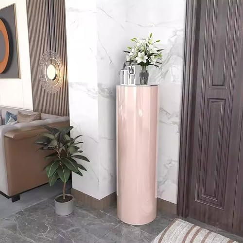 KaBuea 360 Rotating Shoe Rack With Adsorption Doors,Round Shoe Rack Tower Revolving Shoe Shelves,Metal Shoe Organizer Storage Tall Shoe Cabinet For Entryway Hallway(7 tiers, Pink)