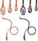 6 Stück Kristall Kette Anhänger Halter Kristall Kordel Kette Halter Edelstein Kette Kordel Leer Verstellbar Gewebte Anhänger für die Schmuckherstellung DIY Anhänger Quarz Roher Stein