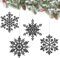 Kesote 24 Schneeflocken Deko Schwarz Weihnachtsdeko Anhänger Weihnachtsbaumschmuck Glitzer Weihnachtsbaum Weihnachten