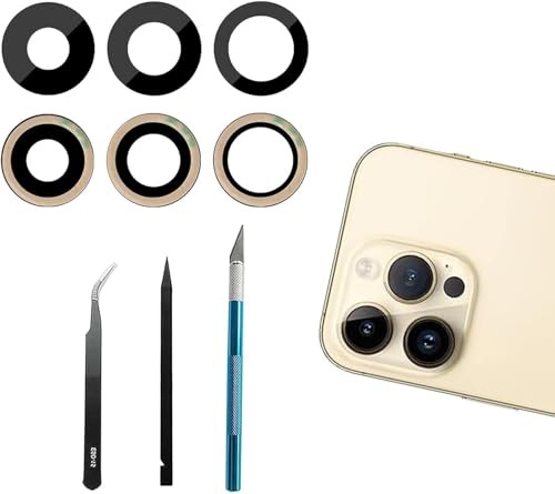 Dakexiong Lentille de Rechange en Verre pour iPhone 14 Pro/14 Pro Max | Objectif remplacement Lentille arrière iPhone 14 Pro/14 Pro Max, avec kit d'outils, résistant aux rayures, étanche