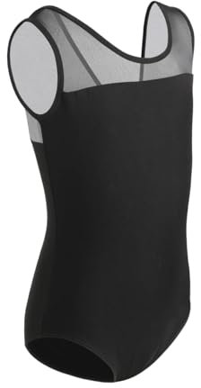 ZYXWVU Ballett Trikot Mädchen Ärmellos Ballett Body TanzBody für Kinder, AM3000BX-schwarz, 4-5T