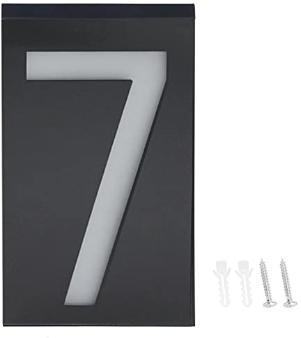 Haofy Plaque Numéro Maison Solaire LED 6 LEDs Étanche IP55 Panneau Solaire Polycristallin Installation Murale Extérieur Automatique Suitable for Murs Portails Entrées