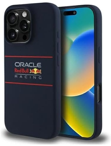 CG MOBILE Red Bull RBHMP16X24SIHSRV Case for iPhone 16 Pro Max 6.9 Inch Navy Blue Licensed Silicone Horizontal Logo Compatible with MagSafe
