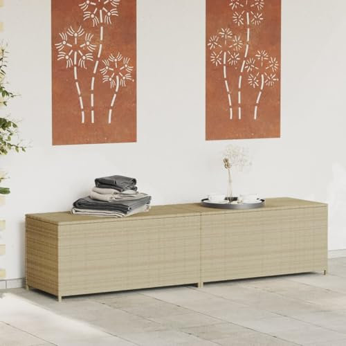 BOWEKAM Home & Garden-Garden Aufbewahrungsbox Mix Beige 469L Poly Rattan Möbel Wahl