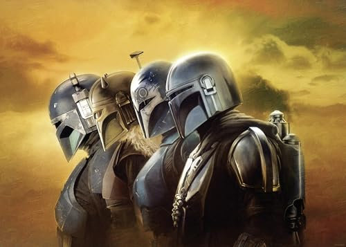 Komar Wandbild- Star Wars The Mandalorian Line Up - Größe 50 x 70 cm - Poster, Kinderzimmer, Dekoration - gerollt ohne Rahmen, Gelb,Grau