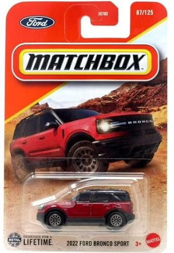 Matchbox 2022 Ford Bronco Sport [Rot], 87/125, Druckguss-Auto im Maßstab 1:64