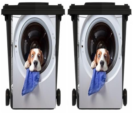 NMBVFC 2 Sheets Animals Wheelie Bin Stickers, Multi-Size Dustbin Stickers, Self Adhesive Bin Decal for Wheelie Bin, Garden, Indoor and Outdoor