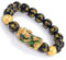 Feng-Shui-Armband, Feng-Shui-Pixiu-Reichtumsarmband, Stein, schwarzer Obsidian, Armband for Damen und Herren, 10/12/14 mm, Kristallperlenarmband, Amulett, Glücks-Chakra-Steine(Six word b,Blackstone 10