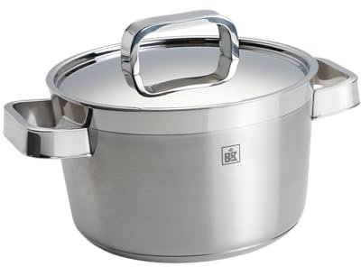 BK Conical Profi 18/10 Edelstahl Ø24 cm Kochtopf Suppentopf, mit Edelstahldeckel, Induktionsgeeignet, Backofenfest bis 230 °C, Spülmaschinenfest, Silber