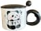 HUMOCHUSON Tazza Divertente Tazza In Ceramica Con Manico Quadrato A Forma Di Panda Da 400 Ml, Con Coperchio E Cucchiaio, Souvenir Non Essere Arrabbiato Con Il Panda - 350 Ml