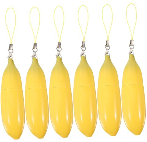Veemoon 1 Satz Leere Lippenbalsam Flaschen Kleine Banana Förmige Lipgloss Röhrchen Für Lippenpflege Reise Und Kosmetikaufbewahrung 6 Stück