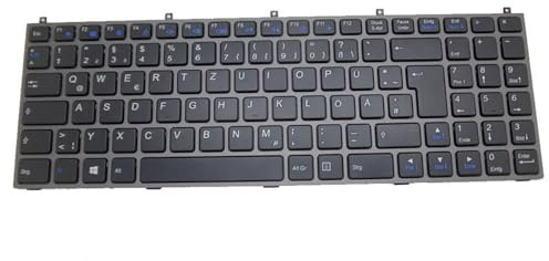 RTDPART Laptop Tastatur für Schenker XMG P800 Deutschland GR Schwarz Ohne Hintergrundbeleuchtung Mit Grau Rahmen Neue