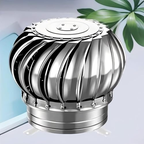 Chapeau De Cheminée Rotatif, Extracteur De Fumées Rotatif Éolien, Ventilateur À Turbine Rond Silencieux En Acier Inoxydable 110mm-500mm(200mm)