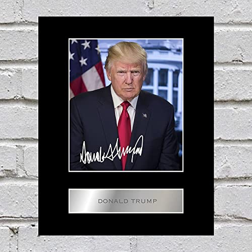 Iconic pics Signiertes Foto von Donald Trump, Wandbild, 25,4 x 20,3 cm, für Heimbüro