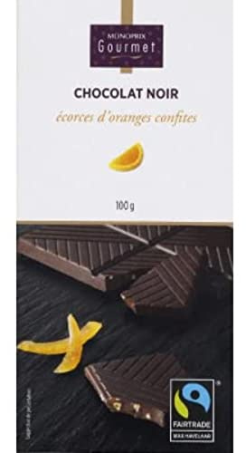 Monoprix Gourmet Chocolat Noir Aux Écorces D'Oranges Confites 100g