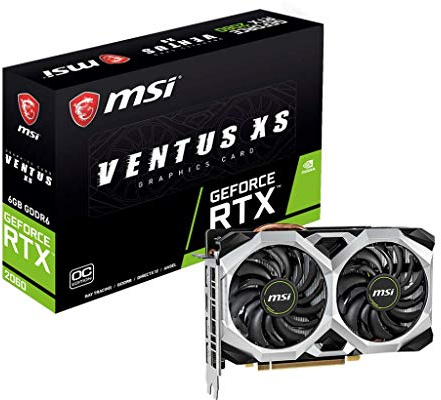 MSI Gaming GeForce RTX 2060 6GB GDRR6 192-bit HDMI/DP Ray Tracing Turing Architecture VR Ready Graphics Card (RTX 2060 VENTUS XS 6G OC)