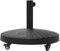 Outsunny Base per Ombrellone da Giardino Rotonda a 4 Ruote con Freni, Basamento per Ombrellone in Metallo e Resina, per Pali di Ombrelloni da Ø38/48 mm, Ø52x41 cm, Nero