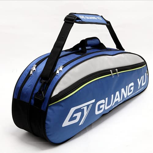 IPENNY Super Groß Badminton-Rucksack 800D Nylon Wasserdicht Tragbar Badminton Schläger Tasche Große Kapazität Sporttasche für 6 Schläger Multifunktion Umhängetasche Blau