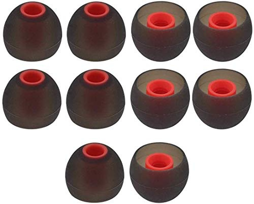 Large Replacement Silicone Eartips Eargels Earbuds Ear Tips Compatible with Senso, Zeus, Otium, Hussar, Sony MDR, Tozo, Mpow Headphones & Earphones (Large - 5 Pairs)