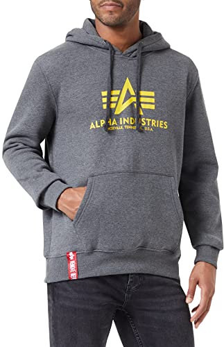 Alpha Industries Basic Hoody Kapuzensweat für Herren Charcoal Heather