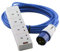 4 Gang 16A Electric Hook Up Extension Lead 4 Socket 1.5mm Blue Cable Camping Caravan Motorhome All Lengths 2M 5M 10M 15M 20M 25M (15M)