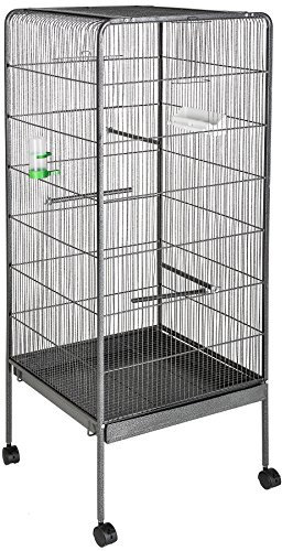 TecTake Volière pour Oiseaux, Cage sur roulettes pour Canaries Perroquet Perruches (sans Toit | No. 401004)