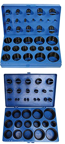 BGS 8045 | O-Ring-Sortiment | 419-tlg. | Ø 3-50 mm | säure-, benzin-, hitze und ölbeständig | aus NBR gefertigt | im Koffer + 8061 | O-Ring-Sortiment | Zollmaße | 419-tlg.