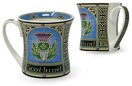 Royal Tara Lot de 2 mugs écossais avec chardon en porcelaine anglaise 325 ml