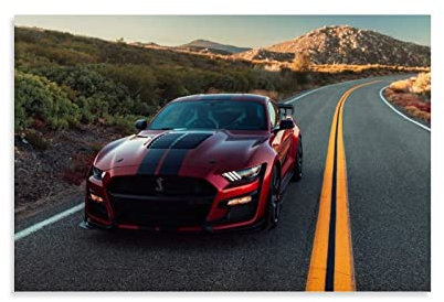 ZHUTOU Auto-Poster 2020 Ford Mustang Shelby Gt500 Leinwand-Kunst-Poster und Wandkunst-Bilddruck, modernes Familien-Schlafzimmer-Dekor-Poster, 40 x 60 cm