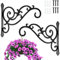 Coolty 2 Pieces Heavy Duty Wall Plant Hangers Hanging Basket Brackets Retro Iron Hanging Planter for Planter Lantern Bird Feeder Wind Chime Decoration