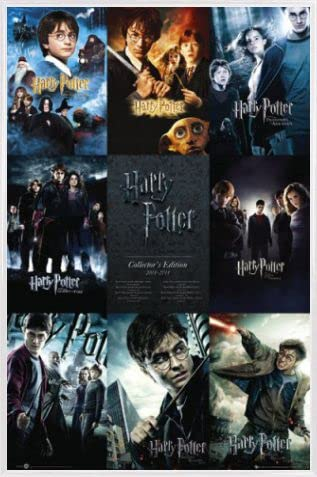 Harry Potter Poster Plakat | Bild und Kunststoff-Rahmen - Alle Film-Plakate, In Englisch (91 x 61cm)