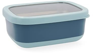 Quid Recipiente RECT INOX 140CL AZU Samba QD Fiambreras, Azul, Único