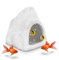 FuninCrea Keramik-Aquarium-Höhle-Dekoration, realistisch, steinfest, Keramik, Aquarium, Versteck, Felsen, Aquarium-Ornamente für Betta-Garnelen-Buntsche (A)
