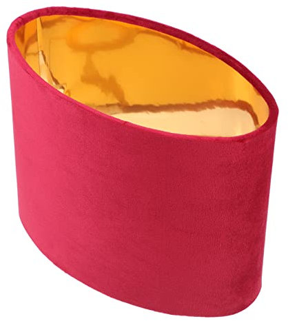 OSALADI Lampenschirm Oval Stoff Samt Goldfutter E27, 23X18.5X12Cm Rot Ersatz Lampenschirm für Hängelampe Tischlampe Stehlampe Vielseitig für Schlafzimmer Wohnzimmer Hotel